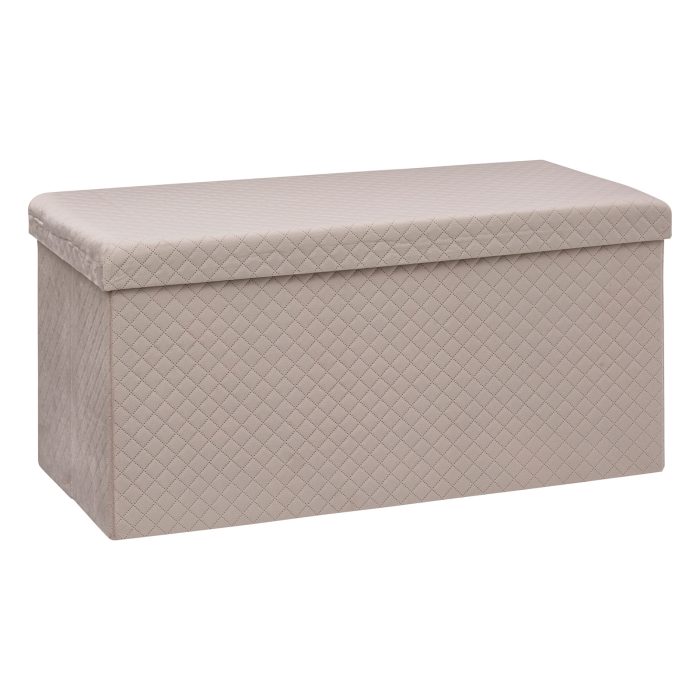 Grote poef met bergruimte linnenbeige 76*38*38cm
