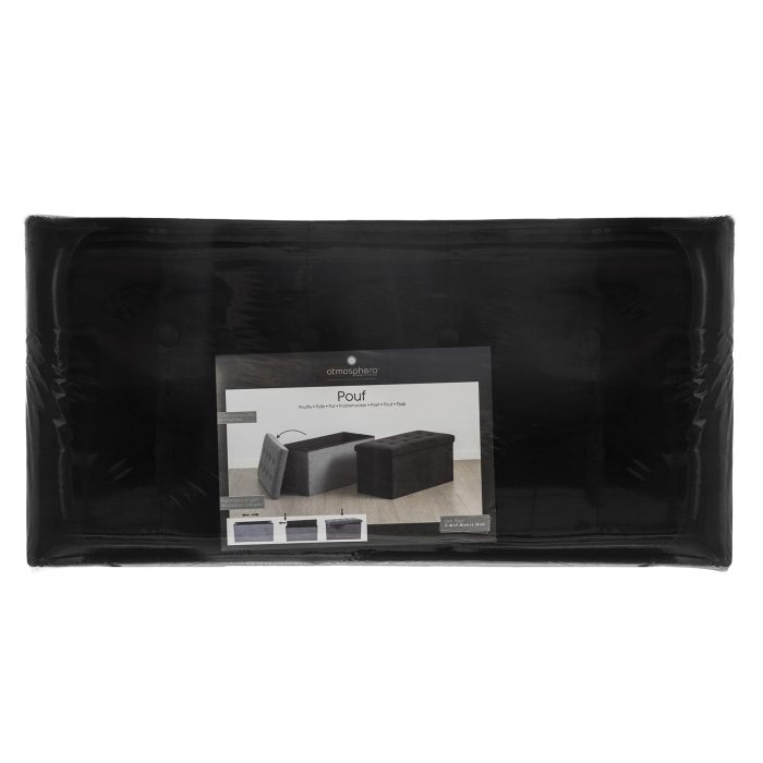 Grote poef met bergruimte zwart 76,5*38*38cm
