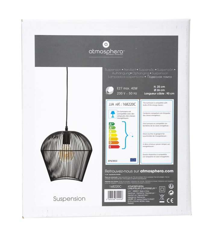 Metalen hanglamp zwart