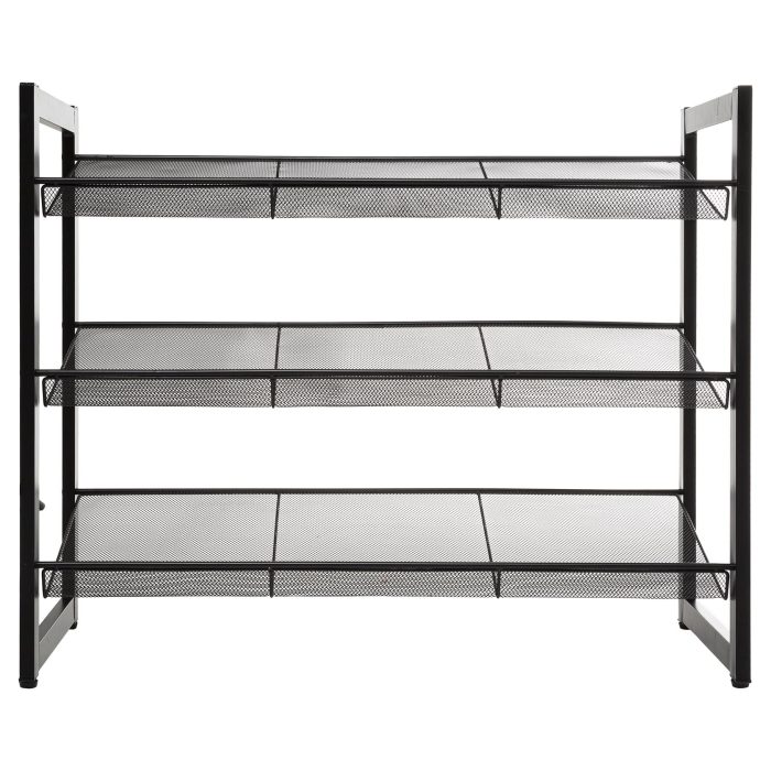 Metalen schoenenrek zwart 3-laags
