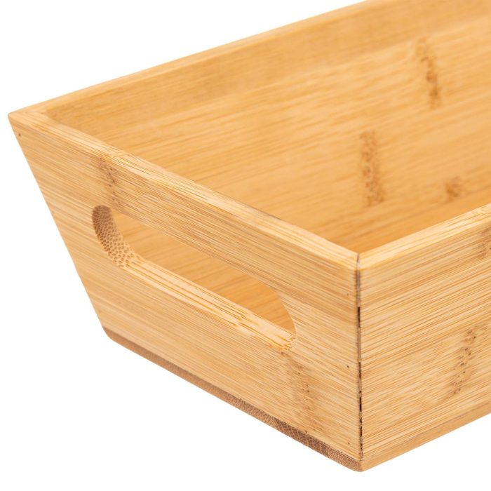 Opbergbak brood bamboe met handvat 33x14cm