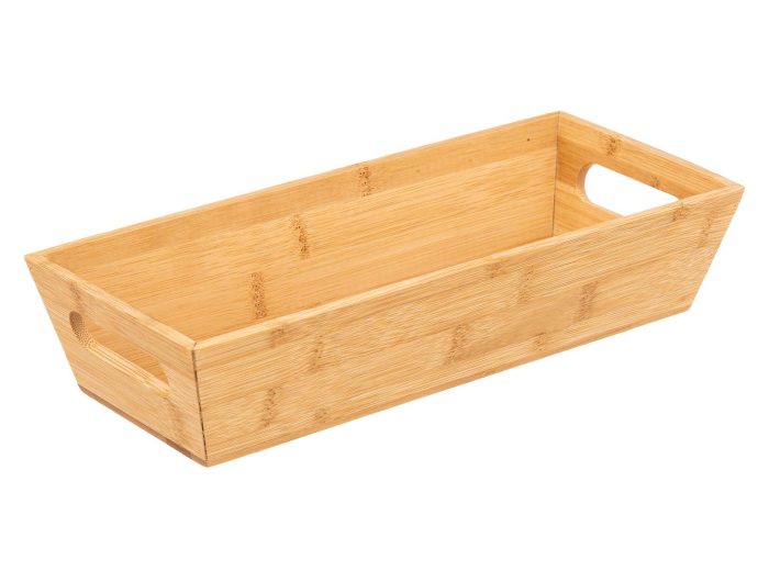 Opbergbak brood bamboe met handvat 33x14cm
