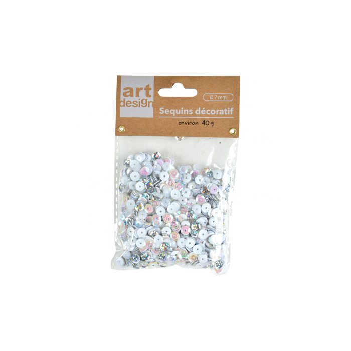 Pailletten Wit-Zilver Mix 40g
