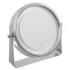 Staande dubbelzijdige make-up spiegel met led H20cm