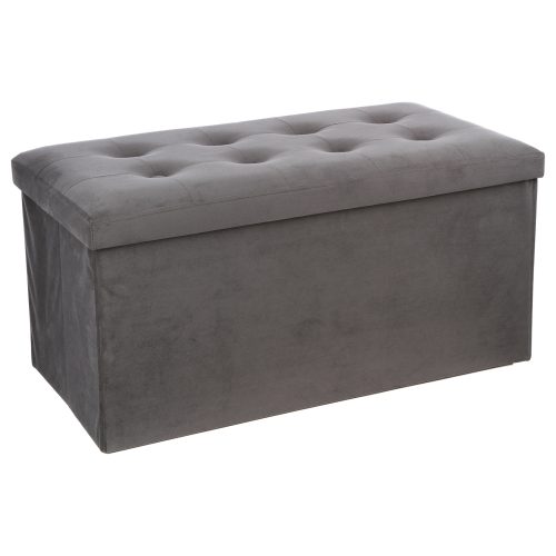 Grote poef met bergruimte antraciet 76,5*38*38cm