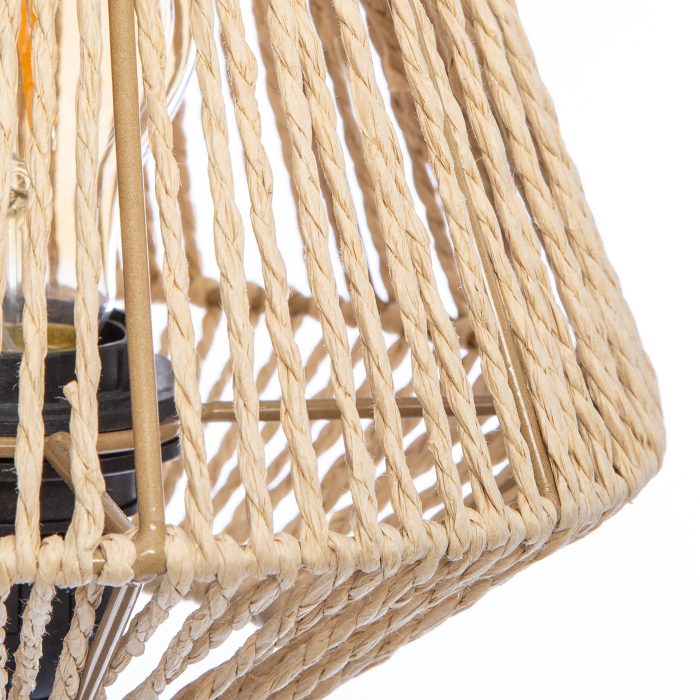 Gevlochten schemerlamp “Jily” naturel H34cm