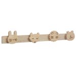 Houten wandkapstok dieren 4-haken