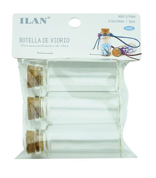 Glazenflesjes met kurkdeksel 30ml