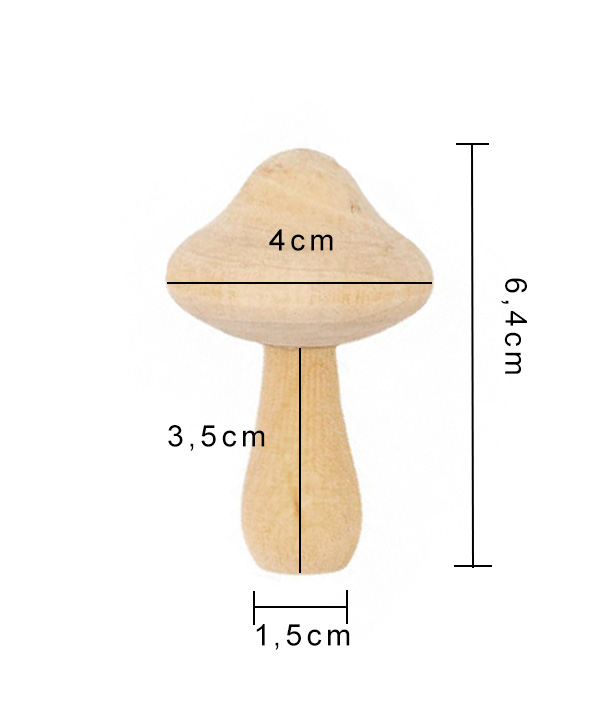 Houten paddestoelen H6,4cm
