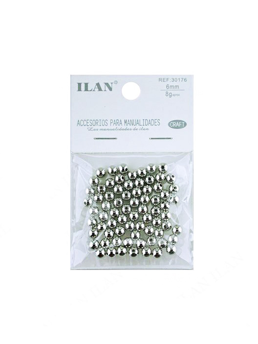 Kralen zilver 6mm c.a.70st