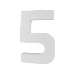 Piepschuim cijfer 5 (30cm)