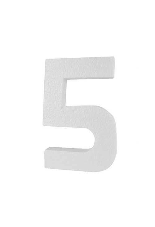 Piepschuim cijfer 5 (30cm)