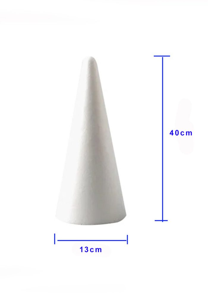 Piepschuim kegel wit D13*40cm