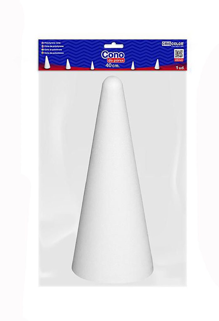 Piepschuim kegel wit D13*40cm