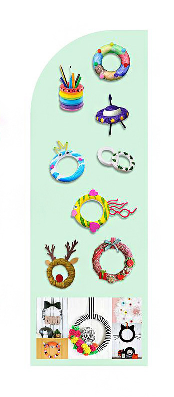 Piepschuim krans vlak D22cm