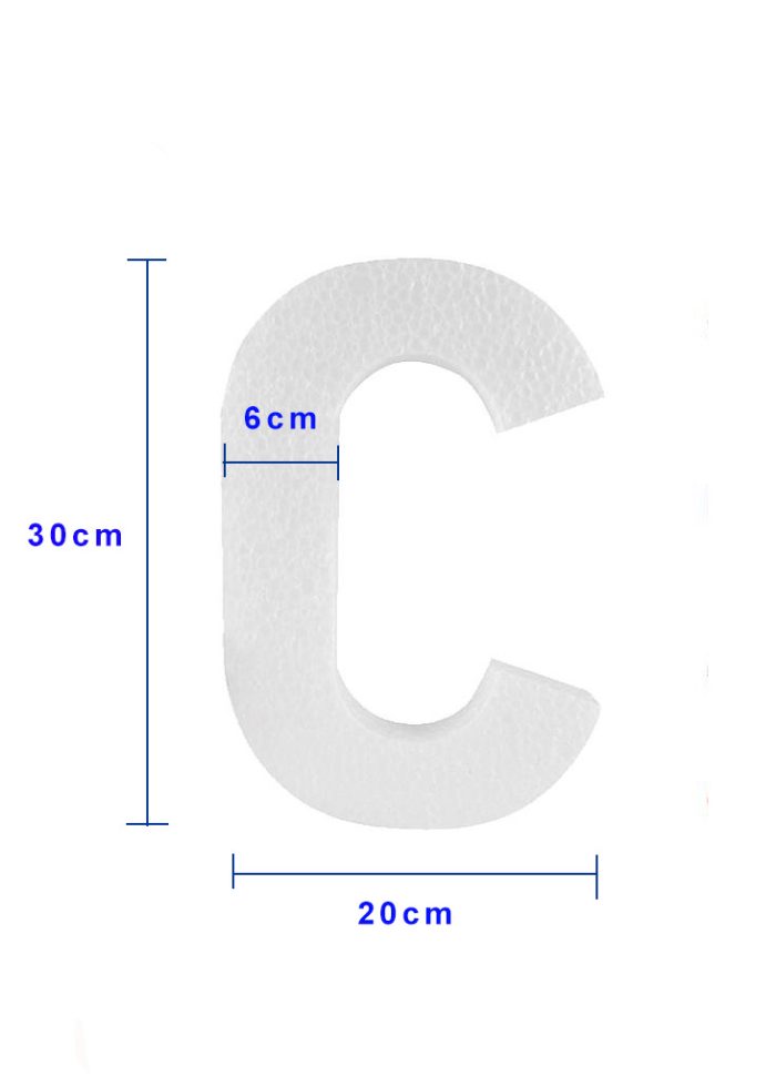 Piepschuim letter C 30cm