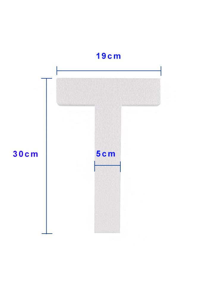 Piepschuim letter T 30cm