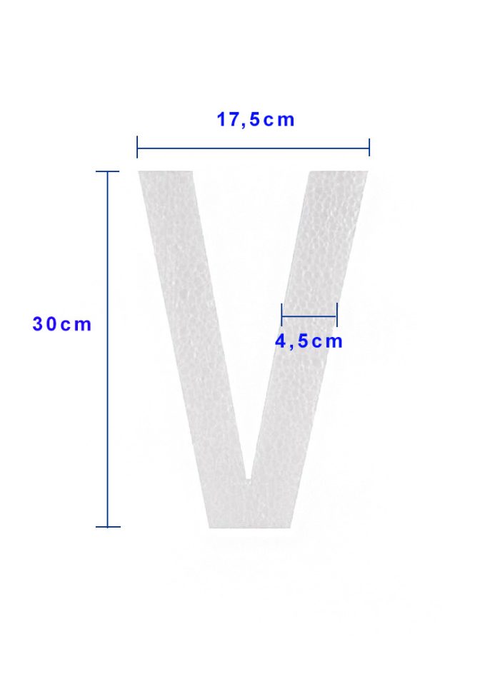 Piepschuim letter V 30cm