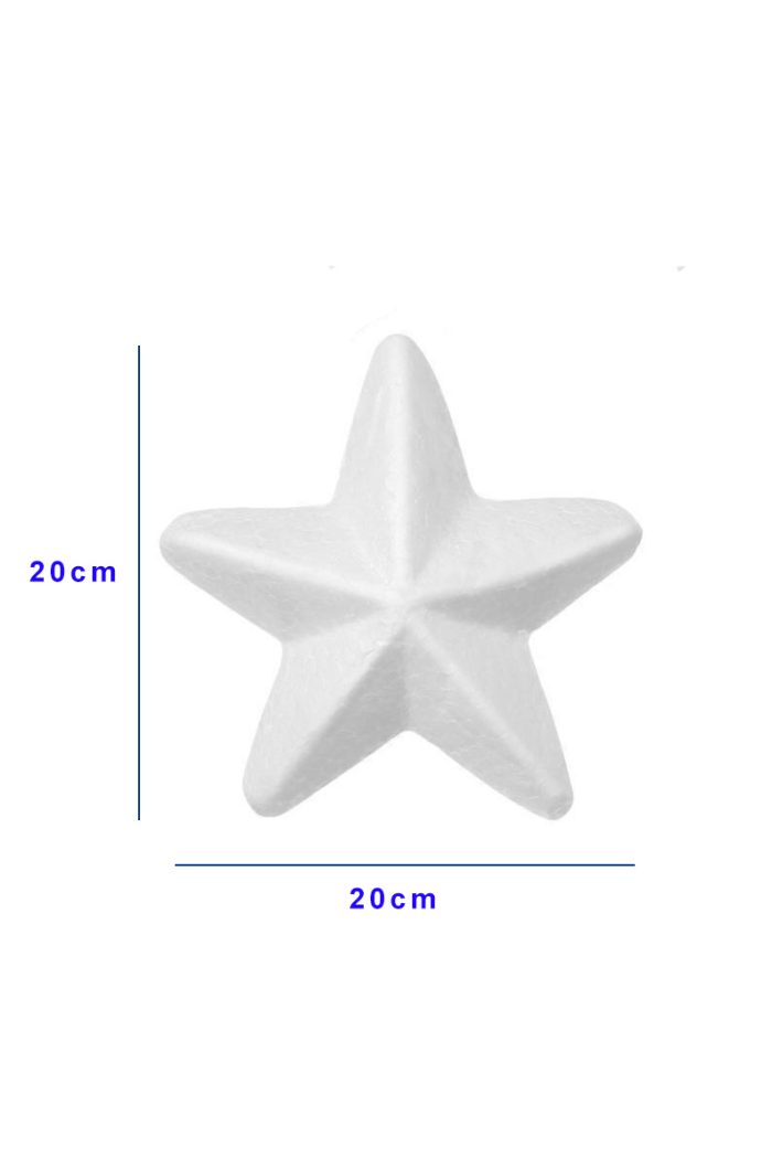 Piepschuim ster wit 20*20*6cm