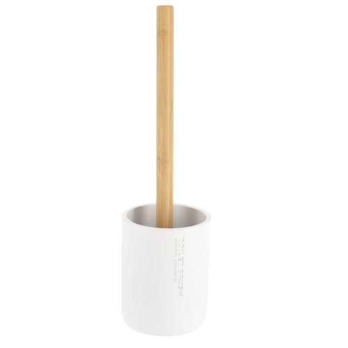 Toiletborstel met houder polyresin wit naturel