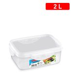 Vershoudbak rechthoekig met klik deksel 2L