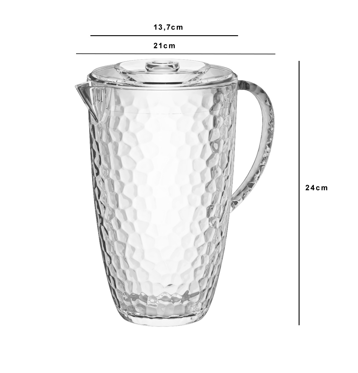 Waterkan kunststof transparant 2L