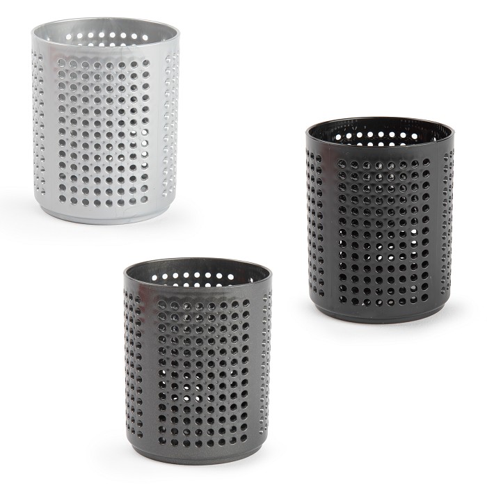 Bureau organizer zilver/grijs/antraciet D8,5x10cm