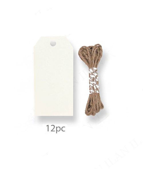 Etiketten karton wit 4*8cm-12st