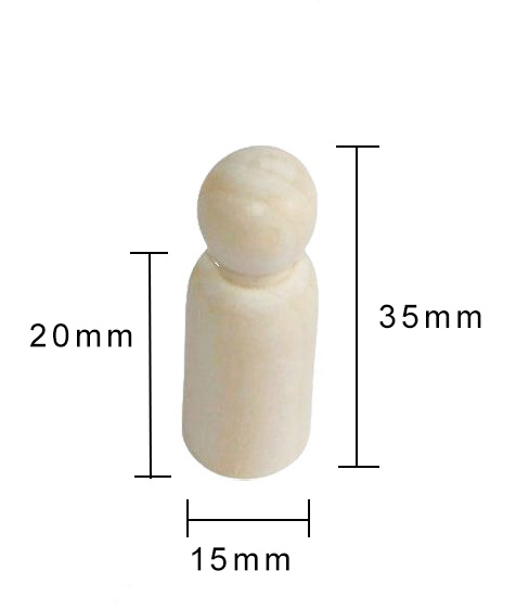 Houten poppetjes manneljk 35mm