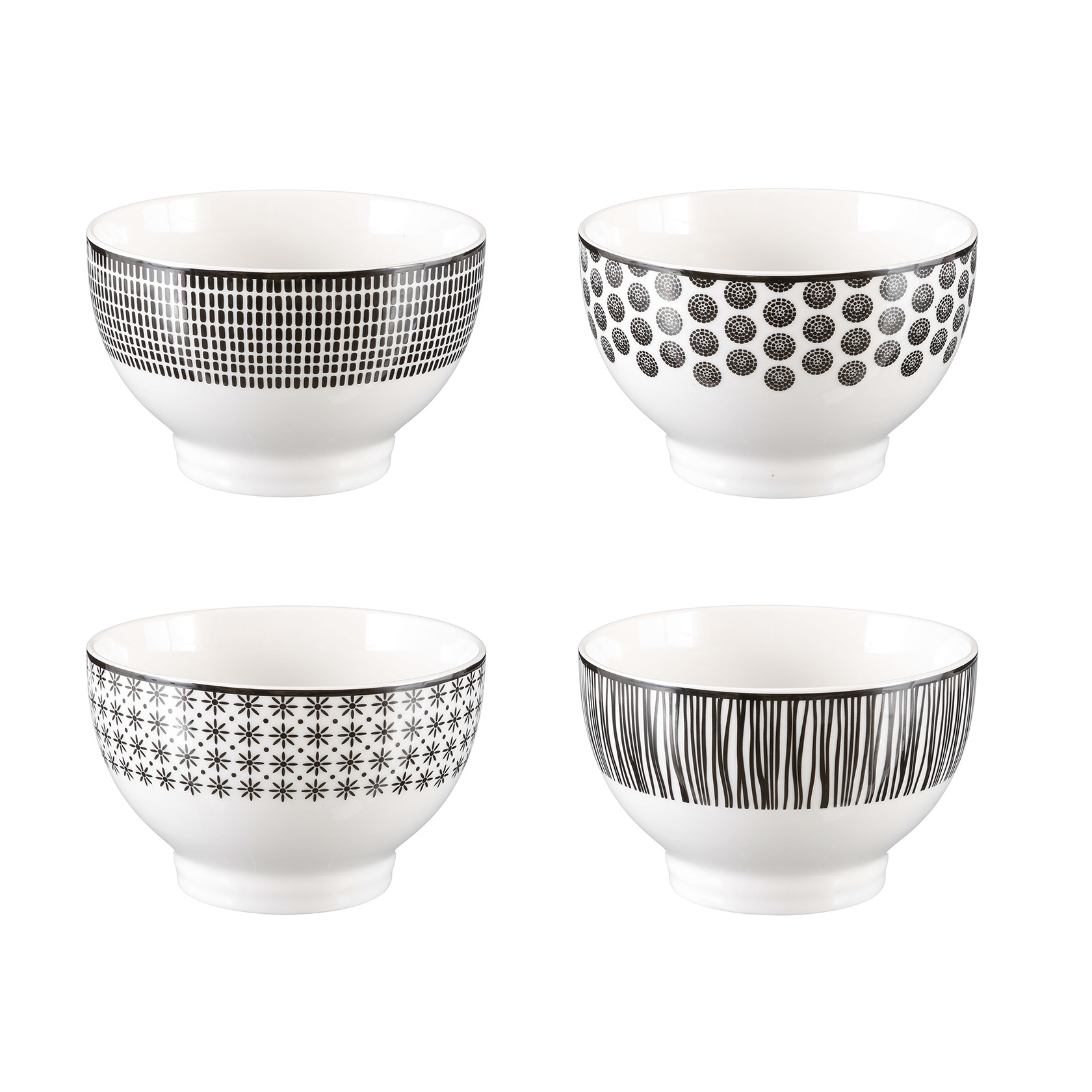 Kom Bohemia zwart-wit D13cm