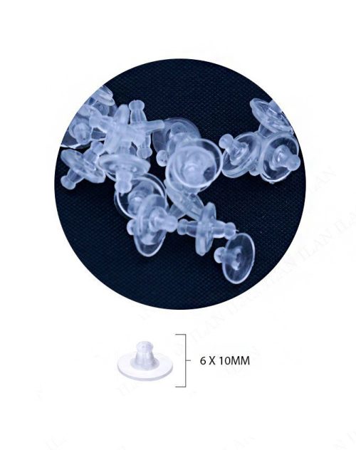 Oorbelsluitingen kunststof transparant ø6*10mm