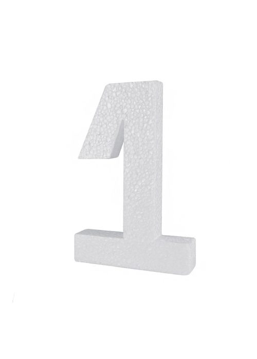 Piepschuim cijfer 1 (30cm)