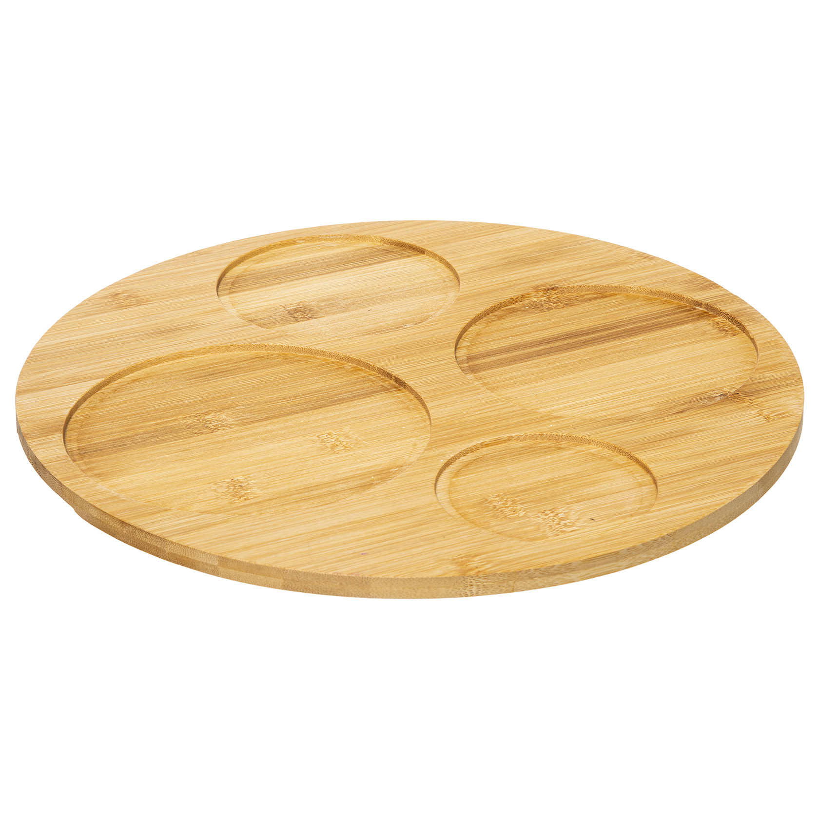 Serveerplank met schalen aardewerk/bamboe 5-delig zwart