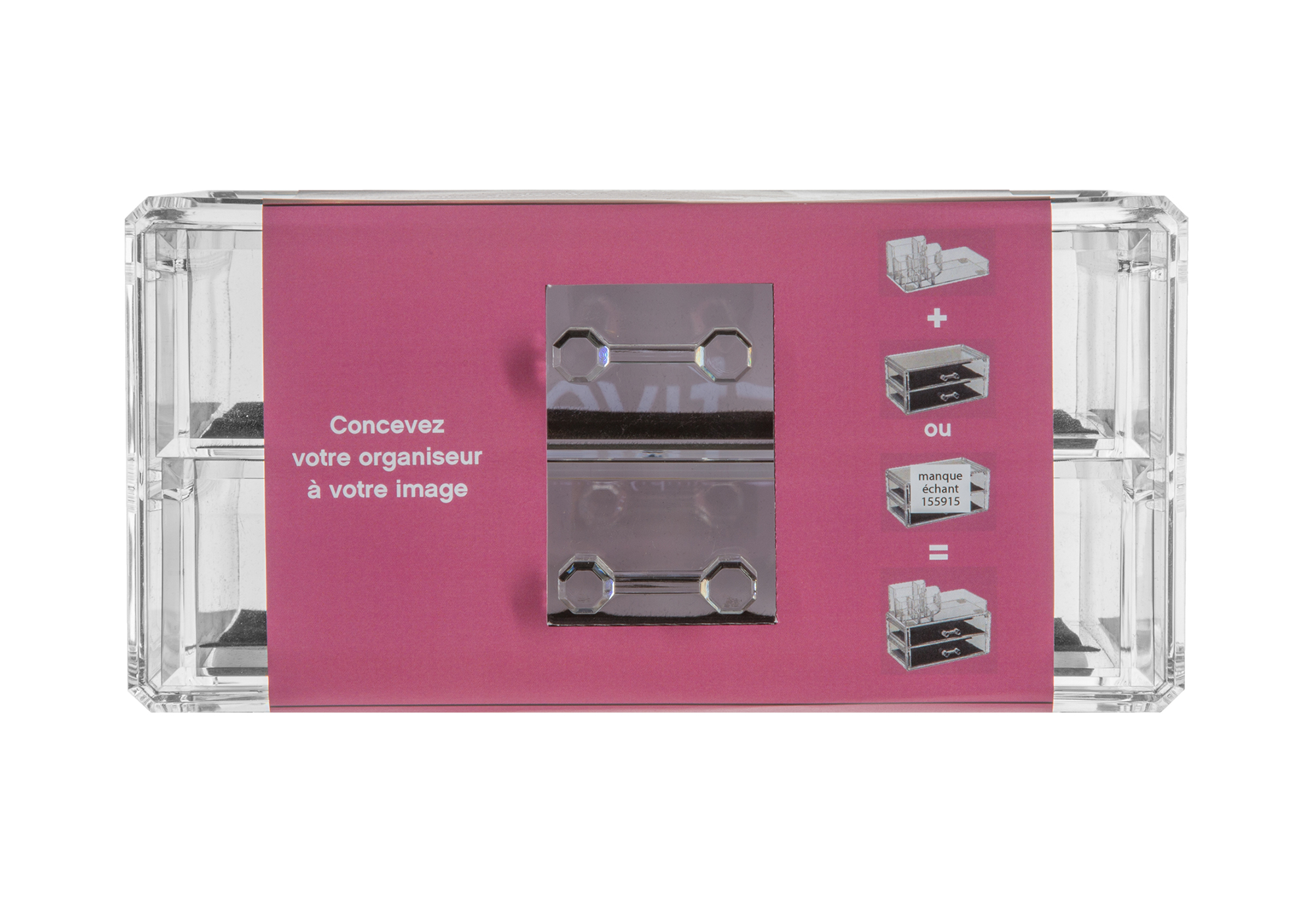 Sieradendoos 2 lades transparant