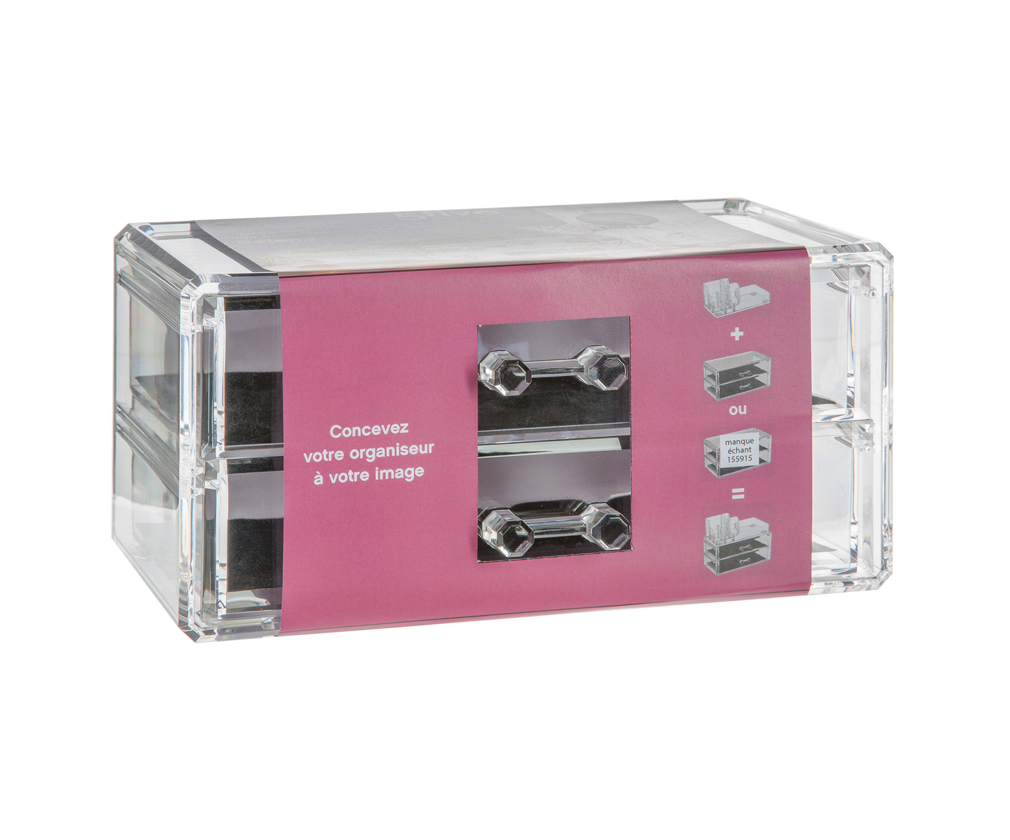 Sieradendoos 2 lades transparant