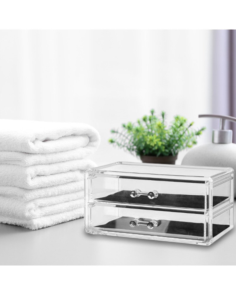 Sieradendoos 2 lades transparant