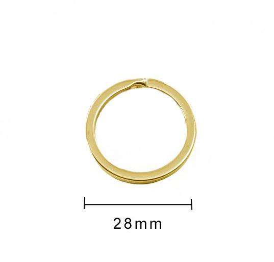 Sleutelring goud metaal 28mm