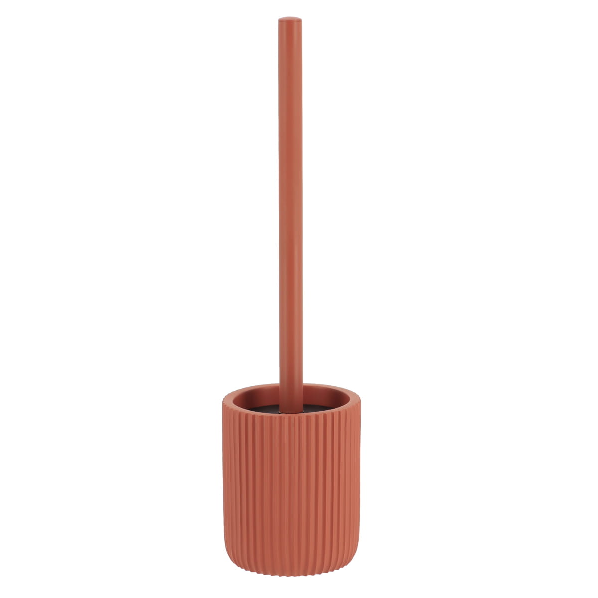 Toiletborstel met geribbelde polyresin houder Terracotta