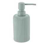 Zeepdispenser geribbeld polyresin Eucalyptus-groen 230ml