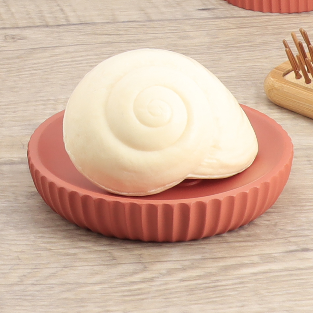 Zeephouder geribbeld polyresin Terracotta