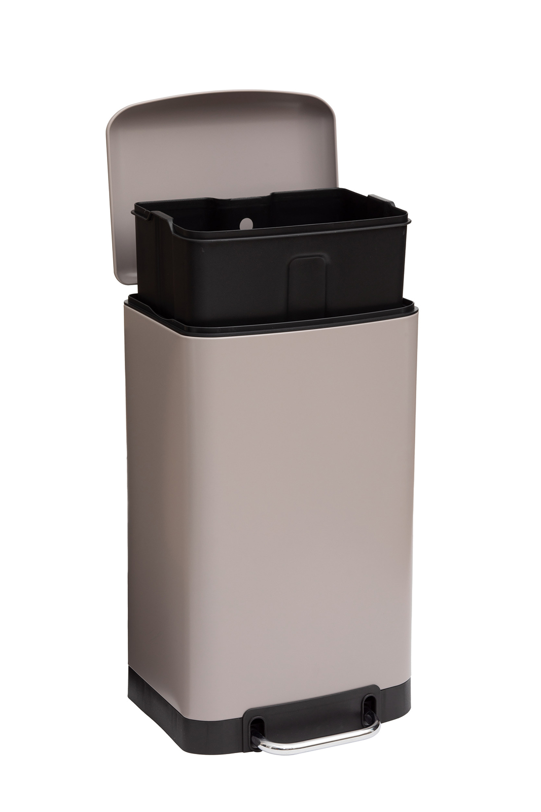 Afvalemmer metaal beige 30L