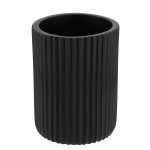 Badkamerbeker geribbeld polyresin zwart 360ml