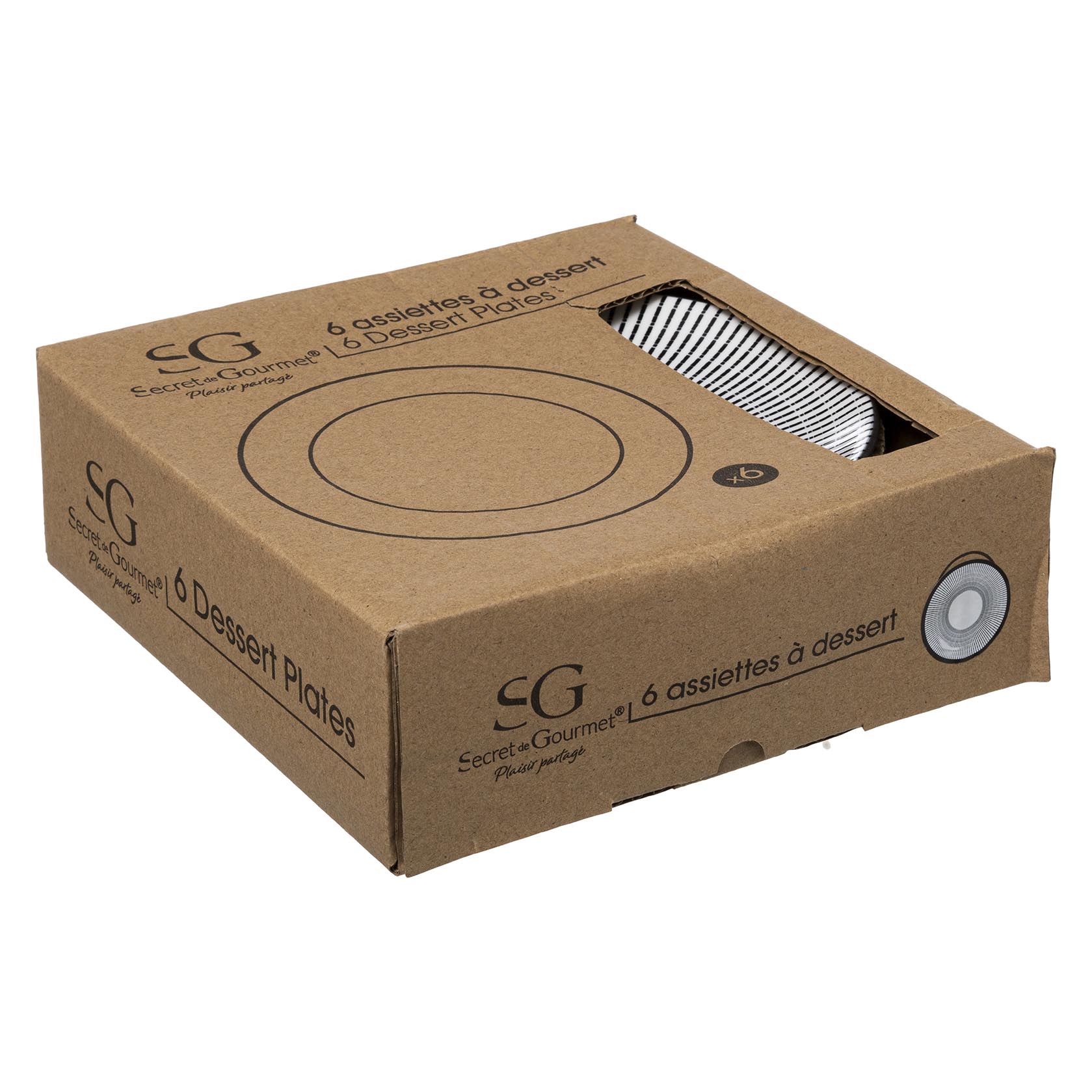 Dessertbord zwart-wit D19