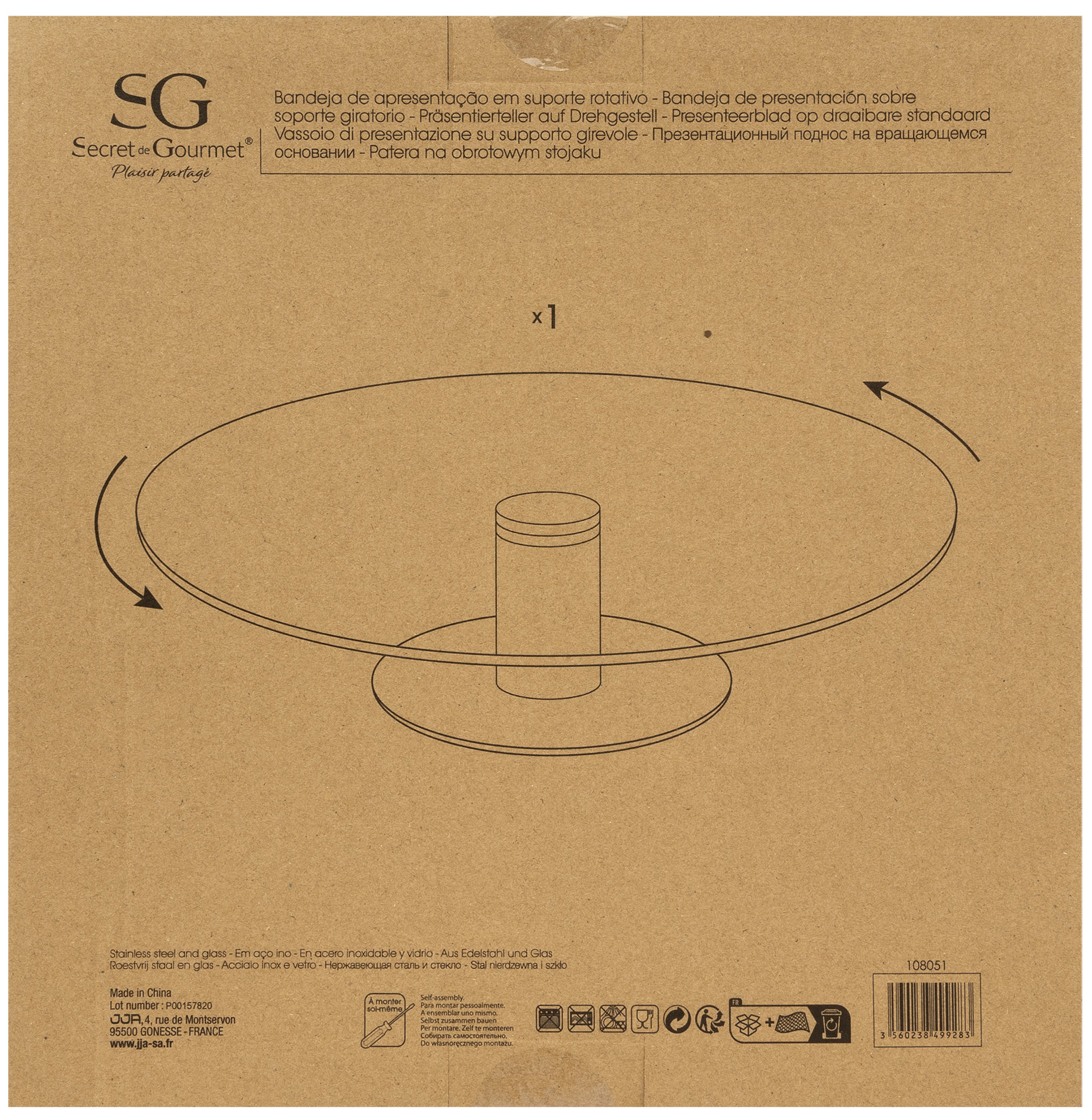 Glazen taartstandaard D30cm
