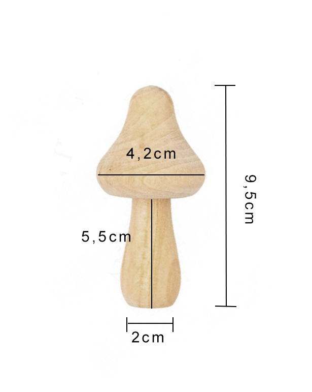 Houten paddestoelen H9,5cm