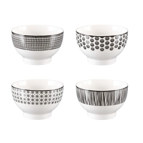 Kom Bohemia zwart-wit D13cm