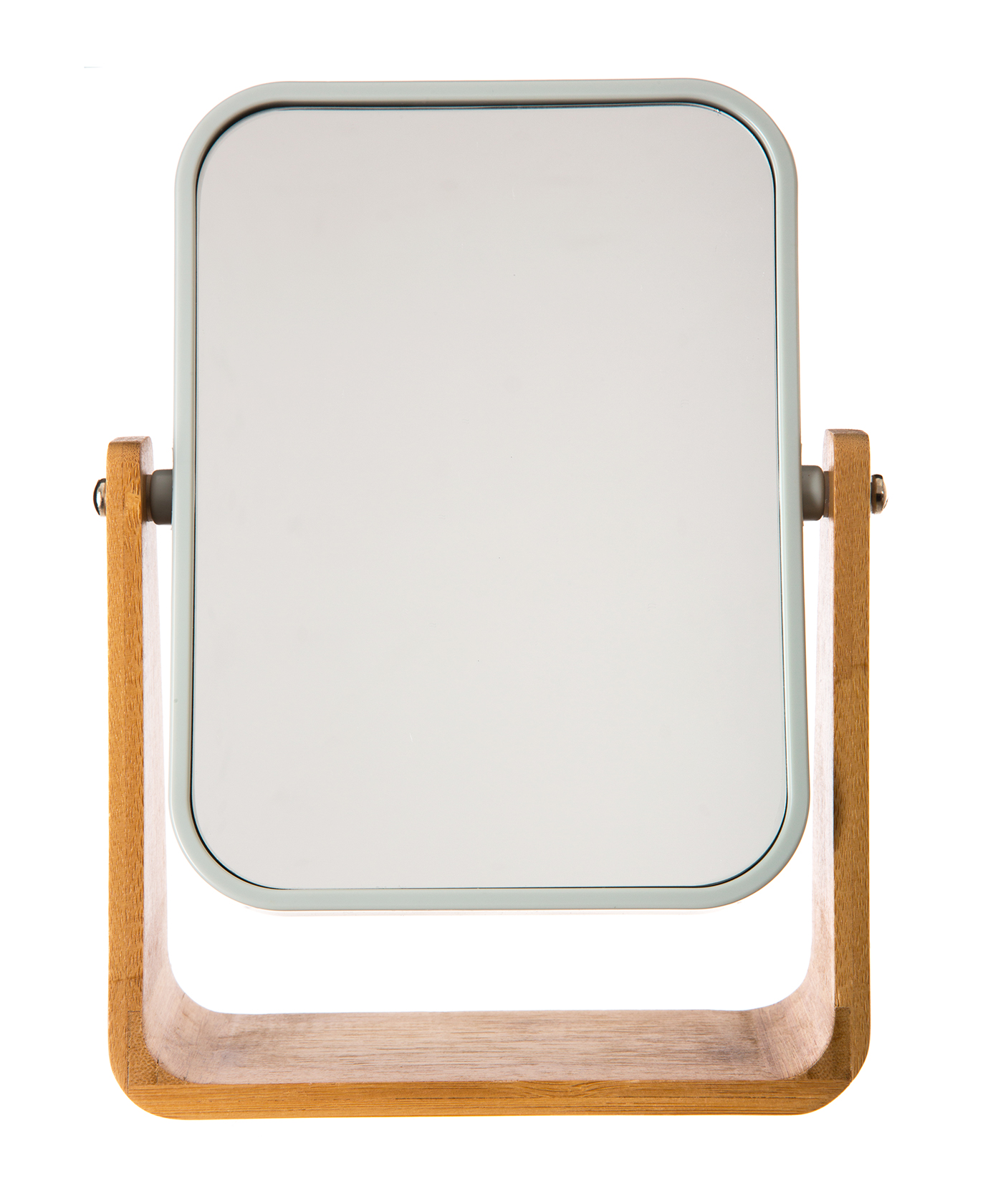 Make-up spiegel bamboe wit