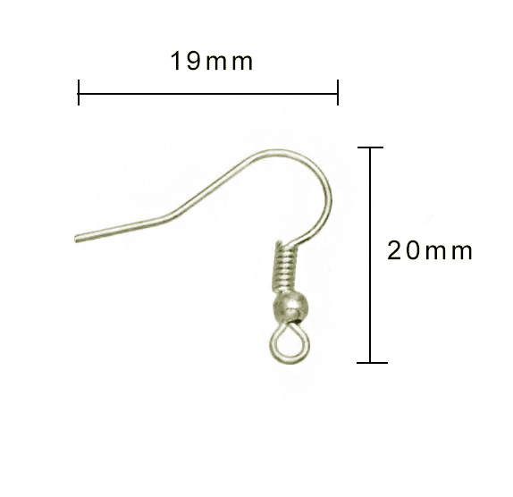 Oorhaak zilver 19*20mm-c.a.50 stuks