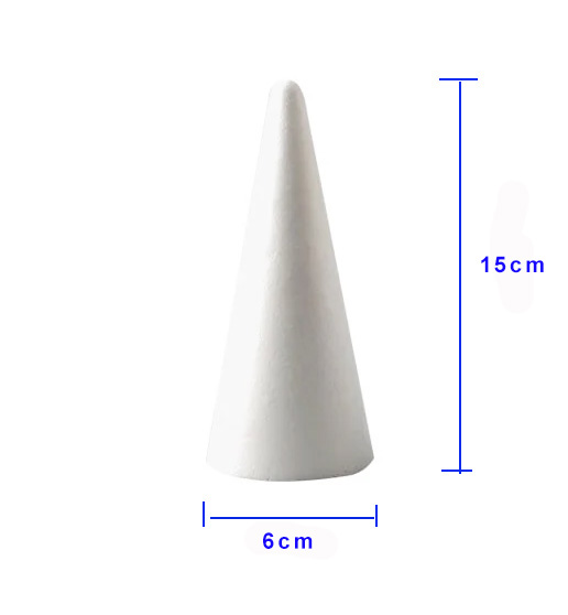 Piepschuim kegel wit 15cm
