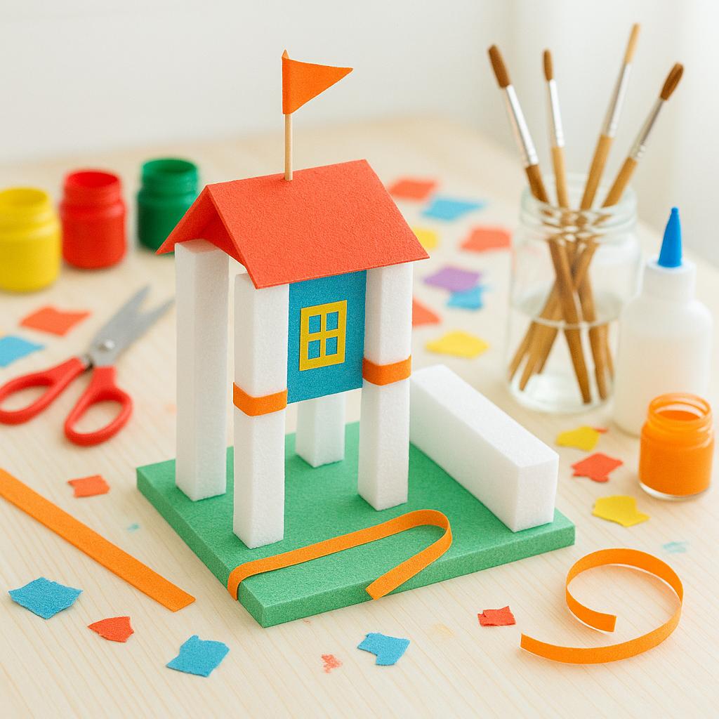 Piepschuim staaf vierkant 4*4*20cm/4st